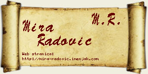 Mira Radović vizit kartica